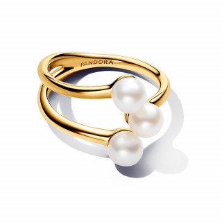 Treated Freshwater Cultured Pearl Open Ring 