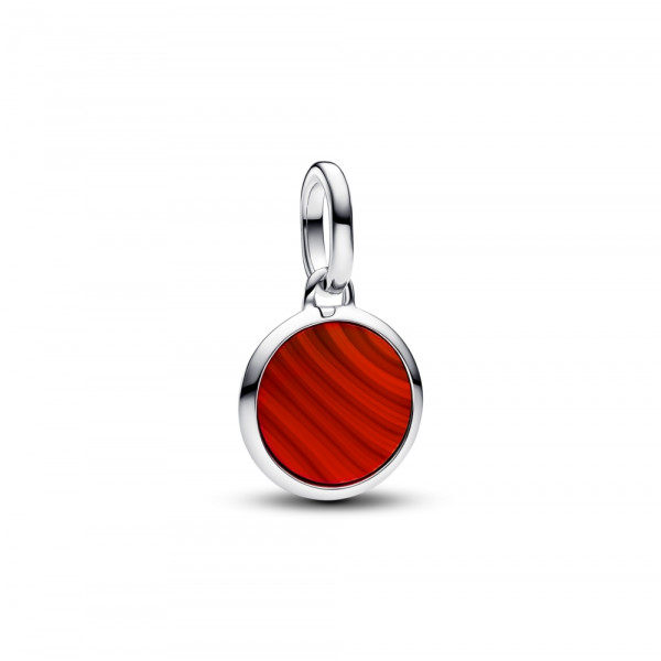 Red Murano Glass Engravable Mini Medallion Charm 