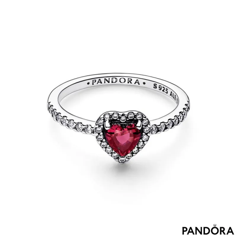 Prsten Povišeno crveno srce | PANDORA