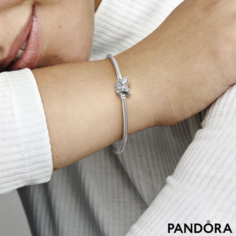Pandora Moments Butterfly Clasp Snake Chain ALE marked Silver Bracelet  (B98314) | eBay