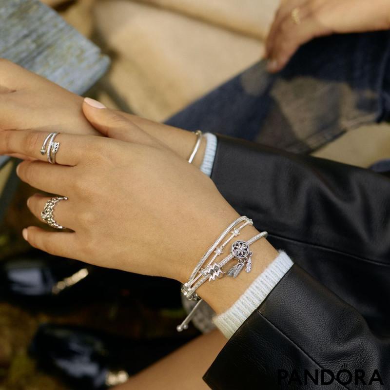 Pandora Moments Sparkling Crown O Snake Chain Bracelet | Rose gold plated |  Pandora US